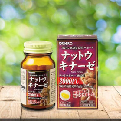 Viên Nattokinase 2000Fu Orihiro Nhật Bản, Mẫu Mới 3 1 Nattokinase 2000Fu Orihiro Hop 60 Vien Vien Uong Ho Tro Tai Bien