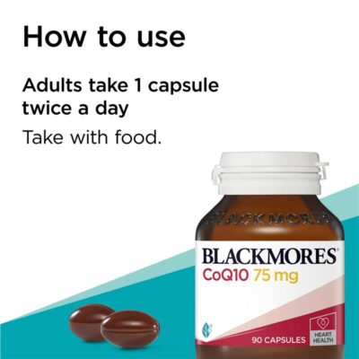 Viên Uống Bổ Tim Blackmores Coq10 75Mg 90 Viên - Mẫu Mới 6 Add10 800