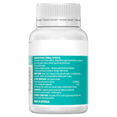 Viên Uống Bổ Não Healthy Care Ginkgo Biloba 2000Mg - Hàng Úc 100 Viên 2 Healthy Care Ginkgo Biloba 2000Mg 100 Capsules 3 700X