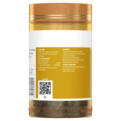 Viên Uống Keo Ong Healthy Care Propolis 2000Mg 200 Viên, Hàng Úc - Mẫu Mới 2 Healthy Care Propolis 2000 200 Capsules 1 3 3000X