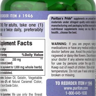 Milk Thistle 1000Mg Puritan Pride 180 Vien Vien Uong Bo Gan My 1