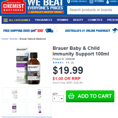 Siro Brauer Immunity - Hỗ Trợ Tăng Sức Đề Kháng Cho Bé, 100Ml - Mẫu Mới 10 Siro Brauer Immunity Chemist