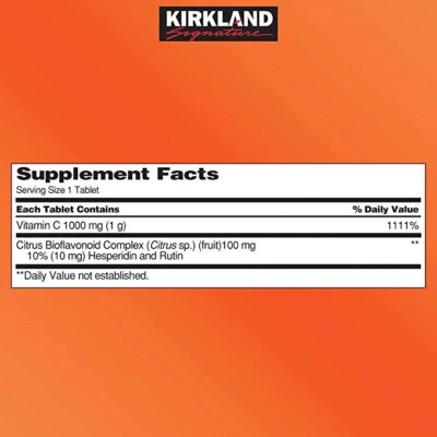 vitamin c 1000mg kirkland hop 500 vien vitamin c cua my thanh phan