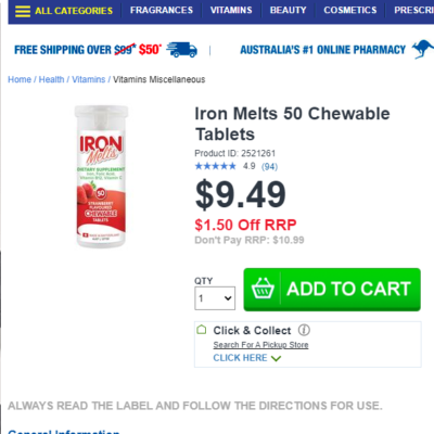 Iron Melts Vien Bo Sung Sat Acid Folic Vitamin B12 Va Vitamin C Chemis